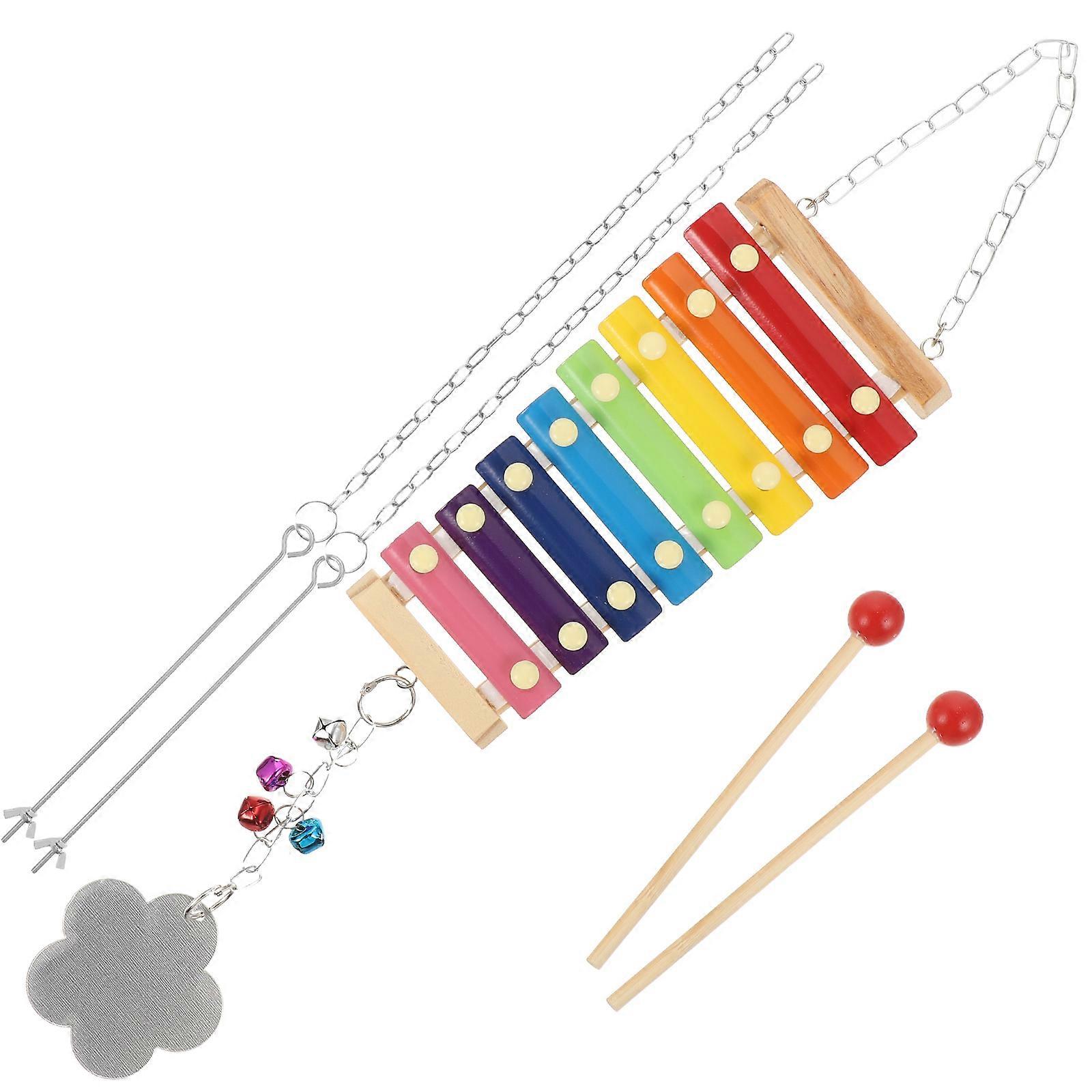 Bite-Resistant Chicken Foraging Toys Ideal For Outdoor Play Crafted From Wood And Stainless Steel In Assorted Color 2 Sets