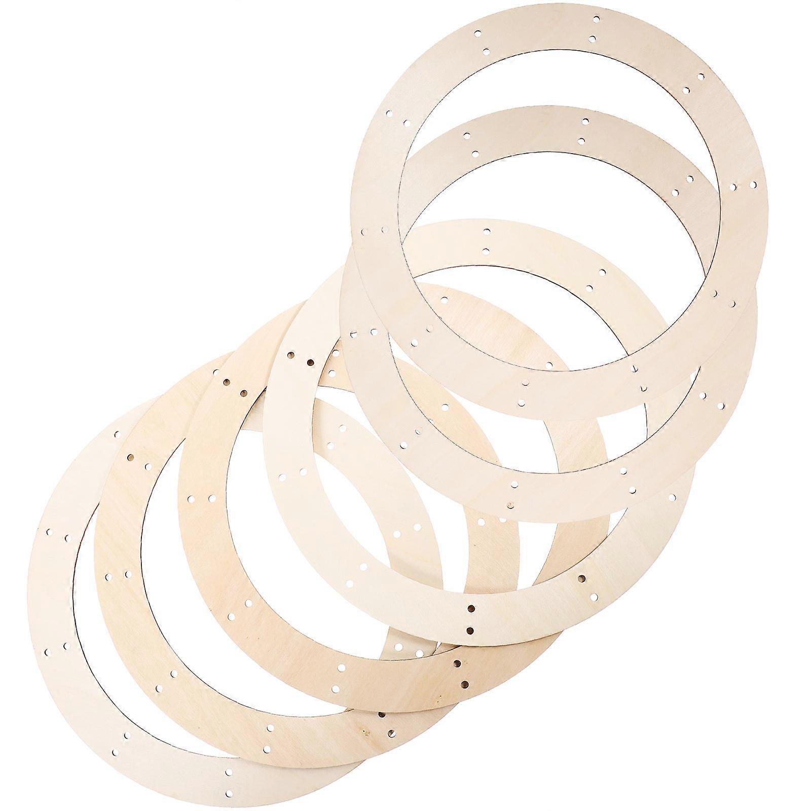 Wreath Rings Wood Round Wreath Frames for DIY 18Pcs Set