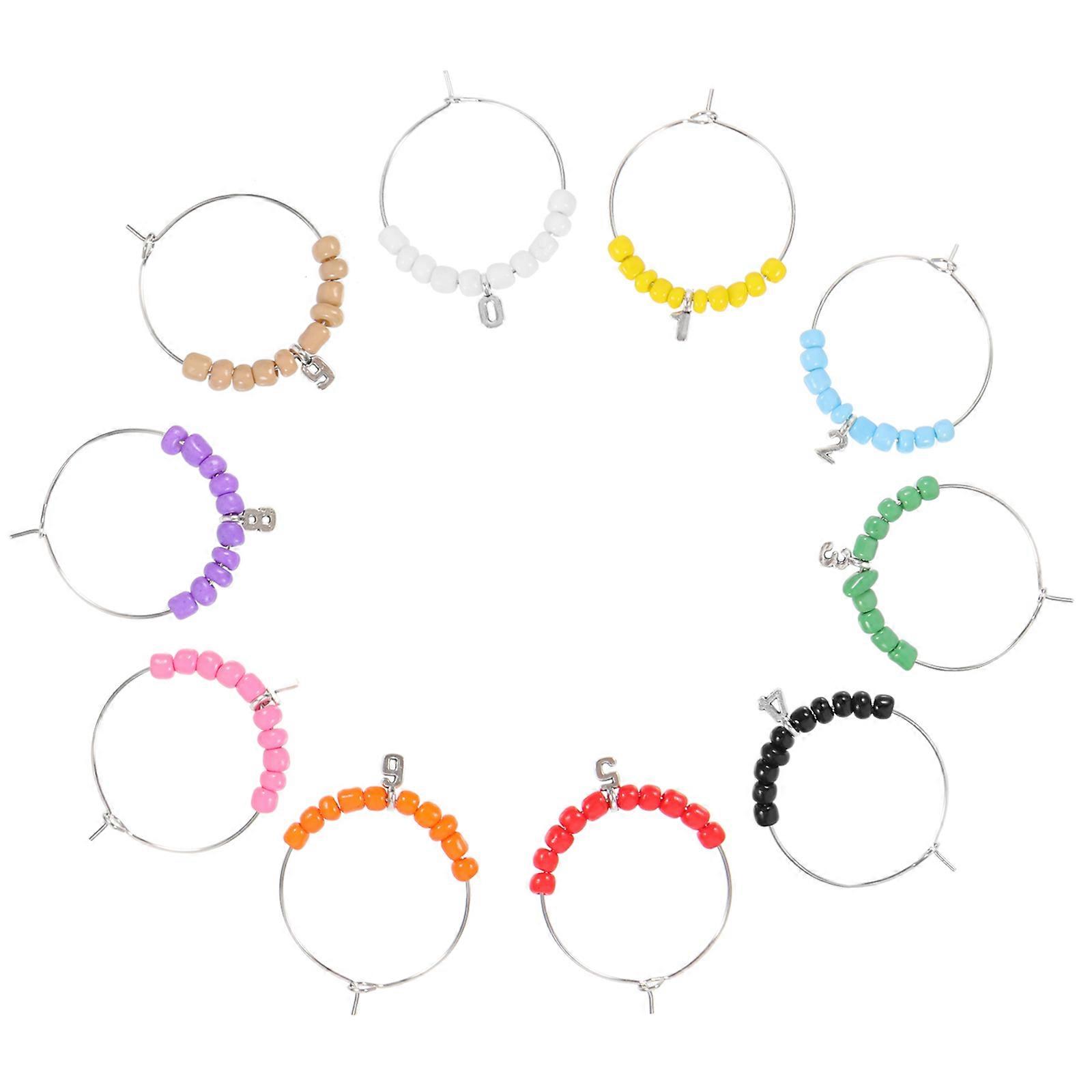 10Pcs Reusable Wine Charms Beads For Cup Signage In Bars Parties And Weddings Simple Design