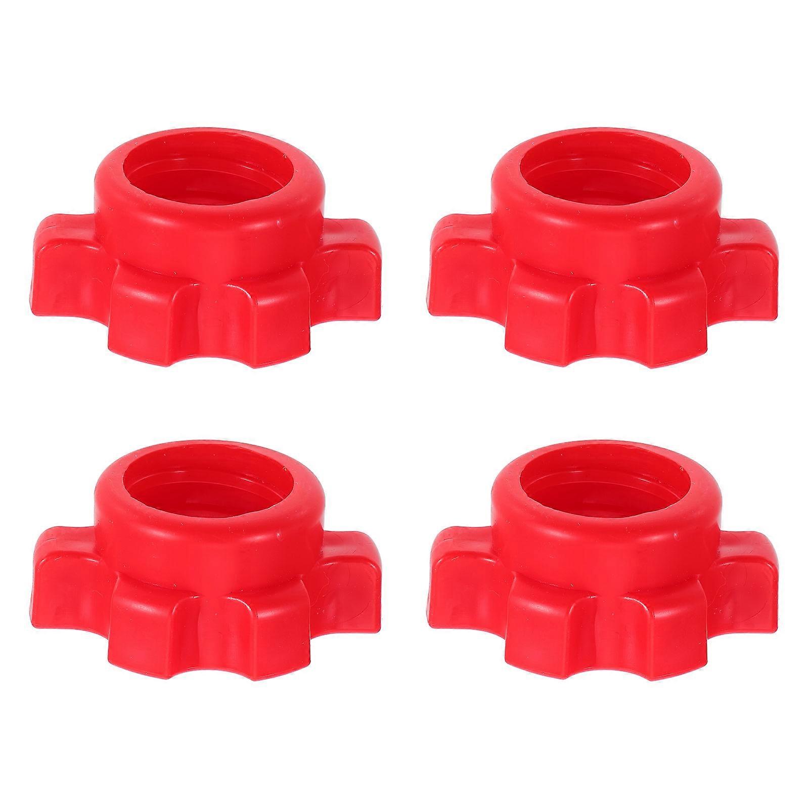 Barbell Fixing Screw Dumbbell Bar Nut for Fixation 12Pcs Red