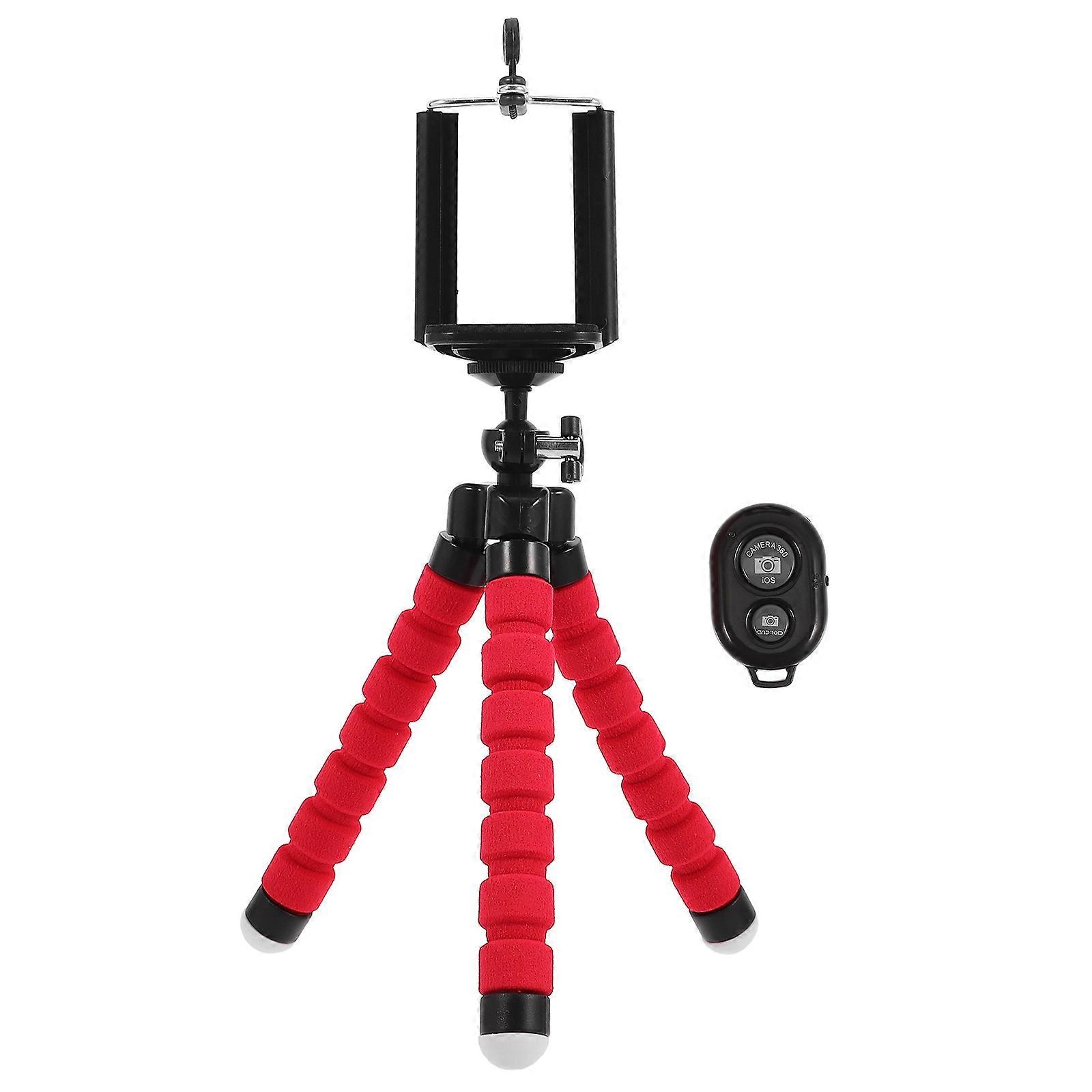 Selfie Stick Tripod 2Pcs Extendable Stand with Remote for Phone Red