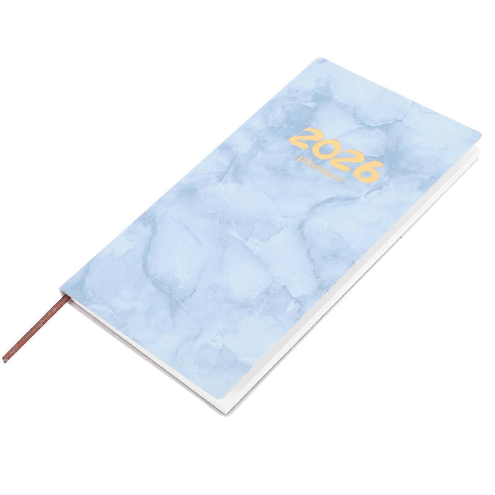 Daily Planner 5Pcs Notebook for Year Round Use with Blue Marbling Pattern