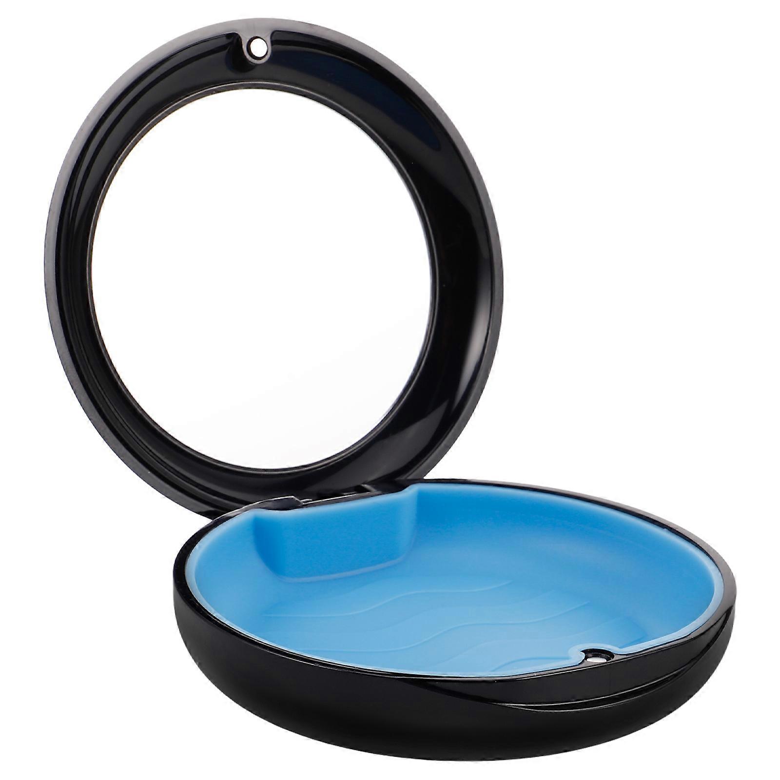 Black Multifunctional Storage Holder For Retainers 5Pcs Dustproof Case With Mirror Suitable For Travel And Daily Use