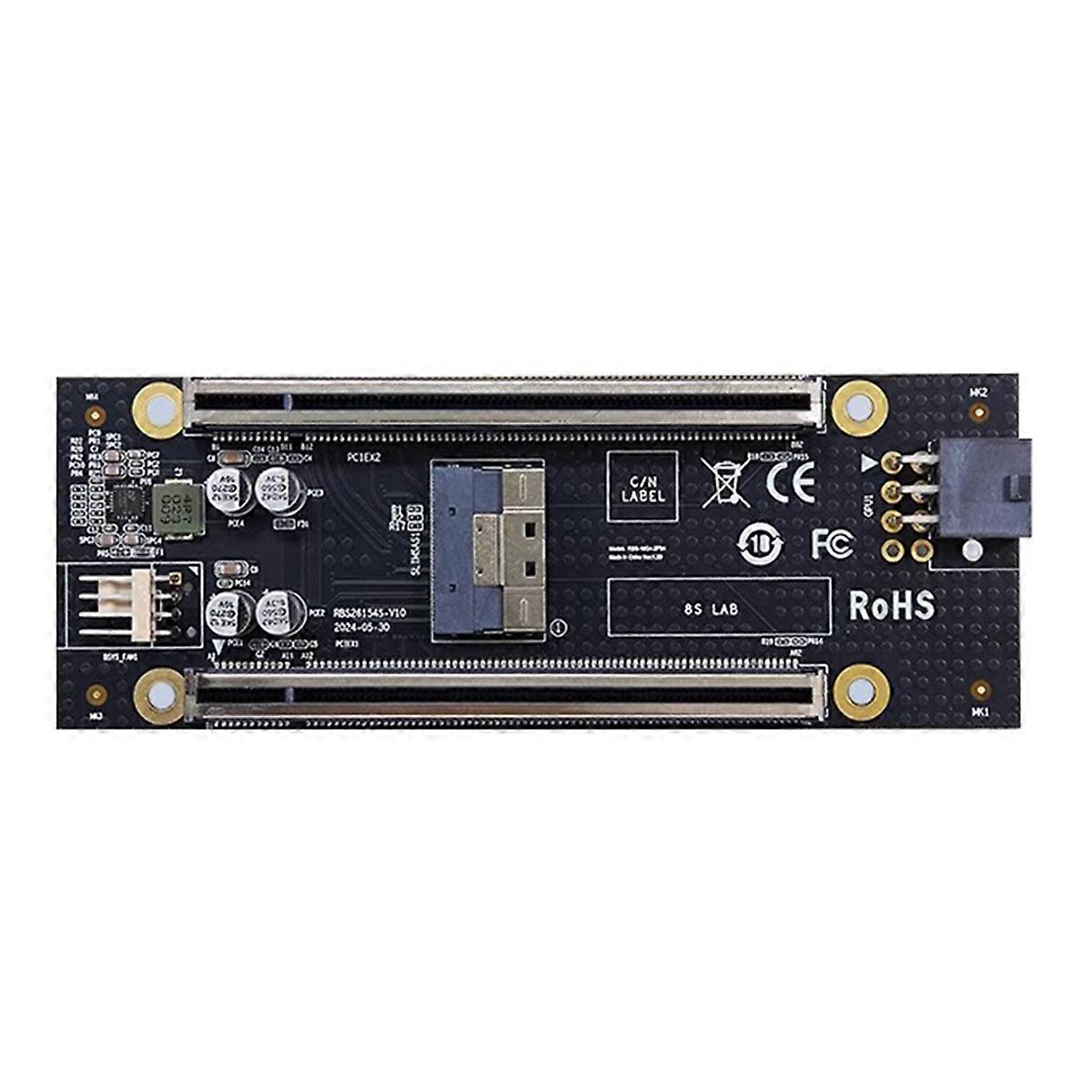 PCIe4.0 X16 Slot Adapter Card PCIe4.0 X16 to SFF-8654 8i Riser Card Need Motherboard Support Splitting X4+X4