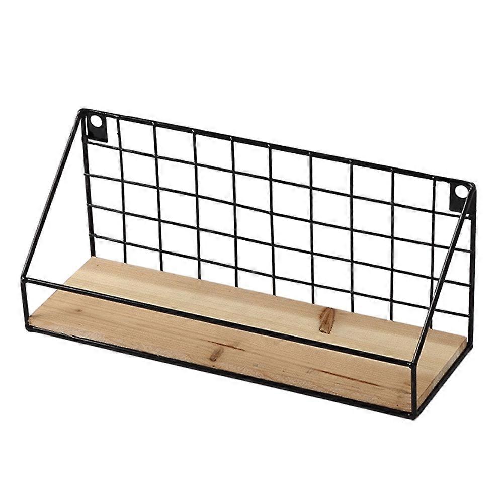 Wall-Mounted Rack Practical Book Organizer for Storage Use 2Pcs Black