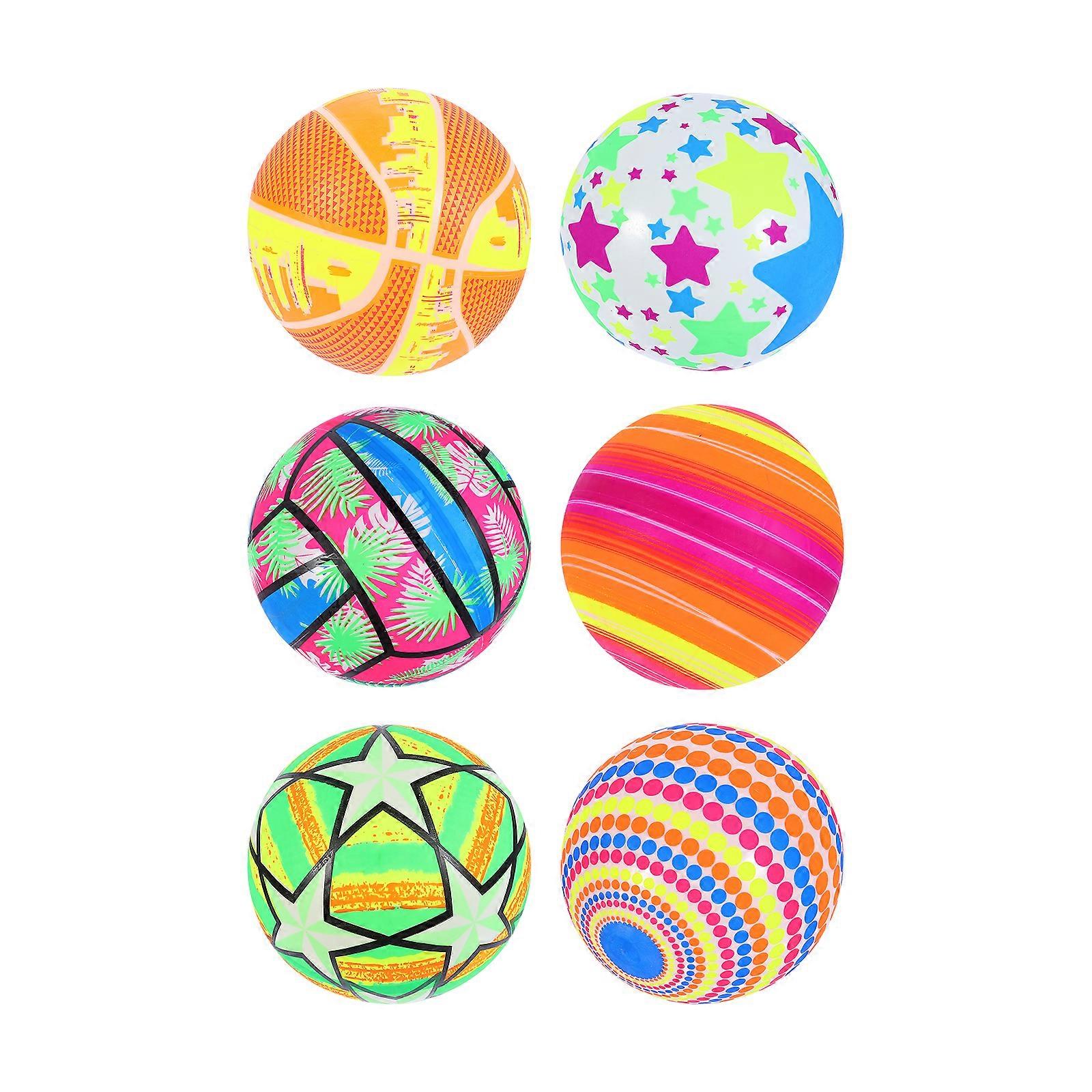 Assorted Color Beach Ball Inflatable Toy for Active Play 6Pcs Pack