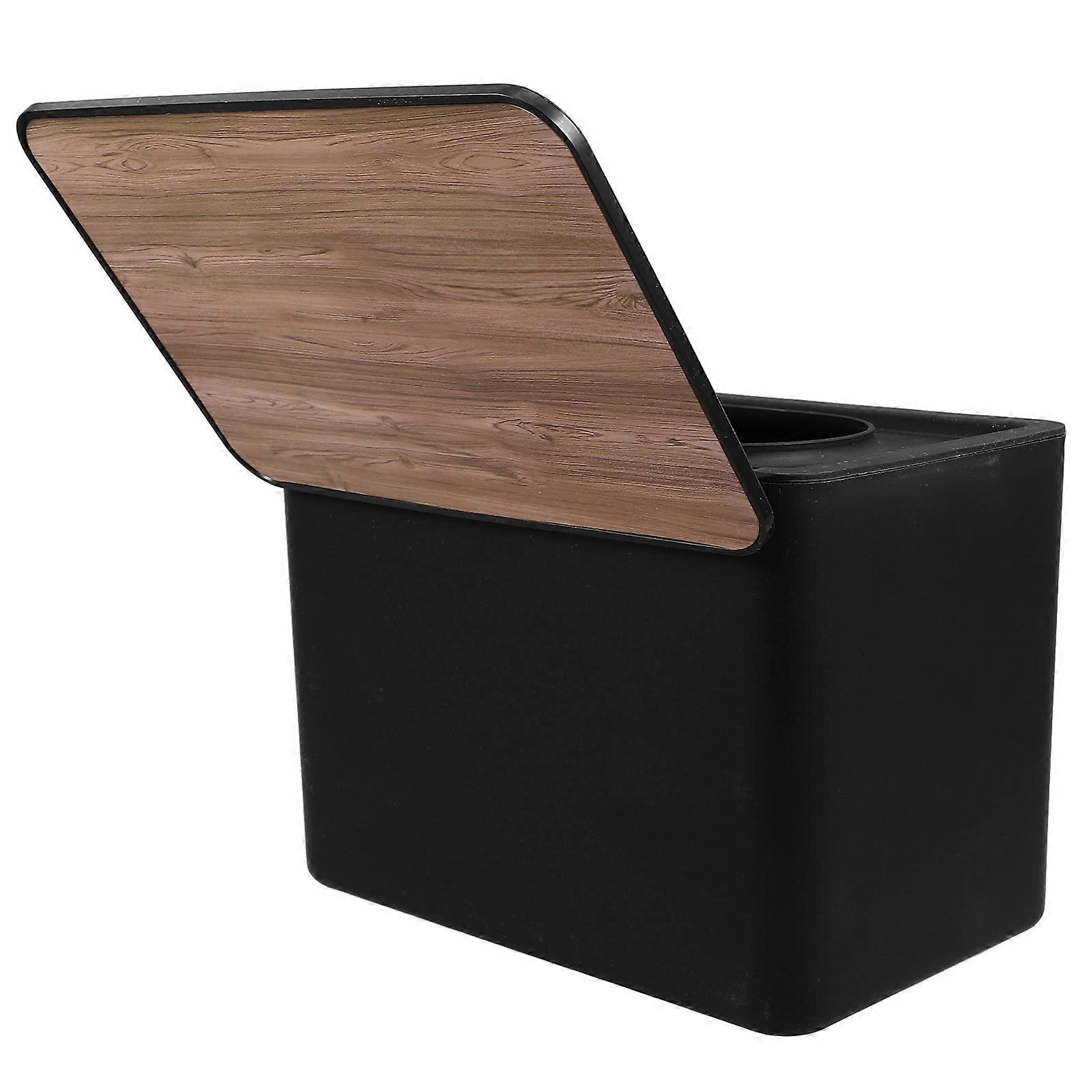 Tissue Storage Box Tissue Holder for Storage 2Pcs Black PP Imitation Wood Grain