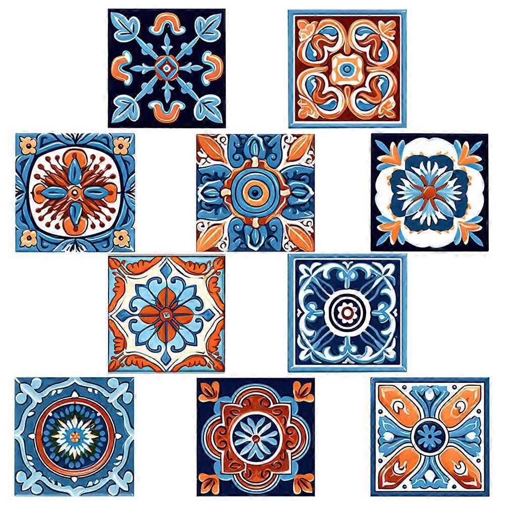 Stylish Tile Stickers for Wall Decoration 10Pcs PVC Tile Decals Set