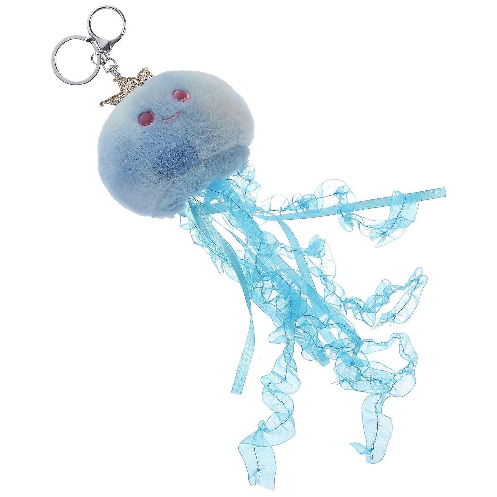 Cute Plush Keychain Animal Keyring 4Pcs For Party Gathering Daily Use Sky-Blue Multi-Shape Bag Hanging