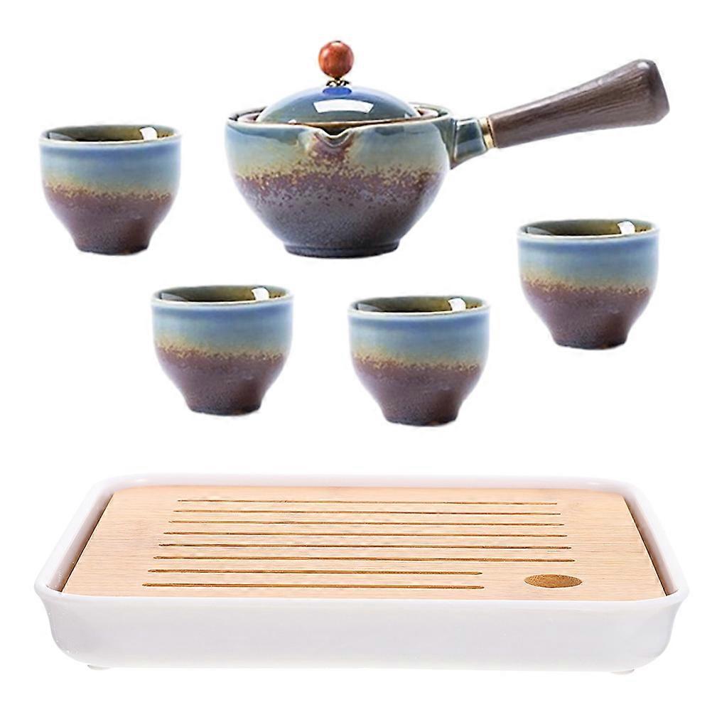 Travel Tea Set Ceramic Teapot for Home Use 1Set with Kungfu Teacups