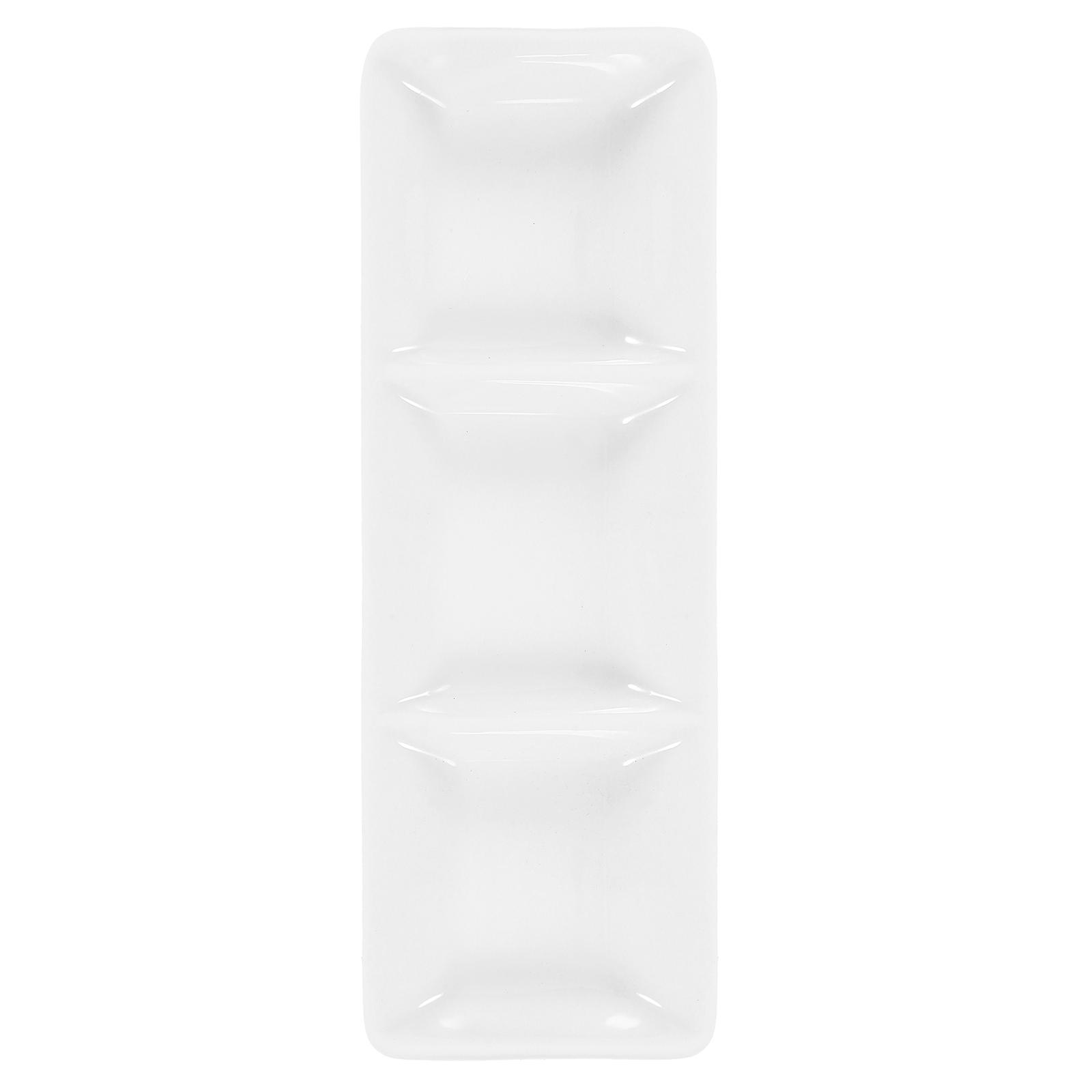 Appetizer Serving Tray 2Pcs 6 Inch Rectangular Divided Sauce Dishes For Spice Dish White Suitable For Everyday Use