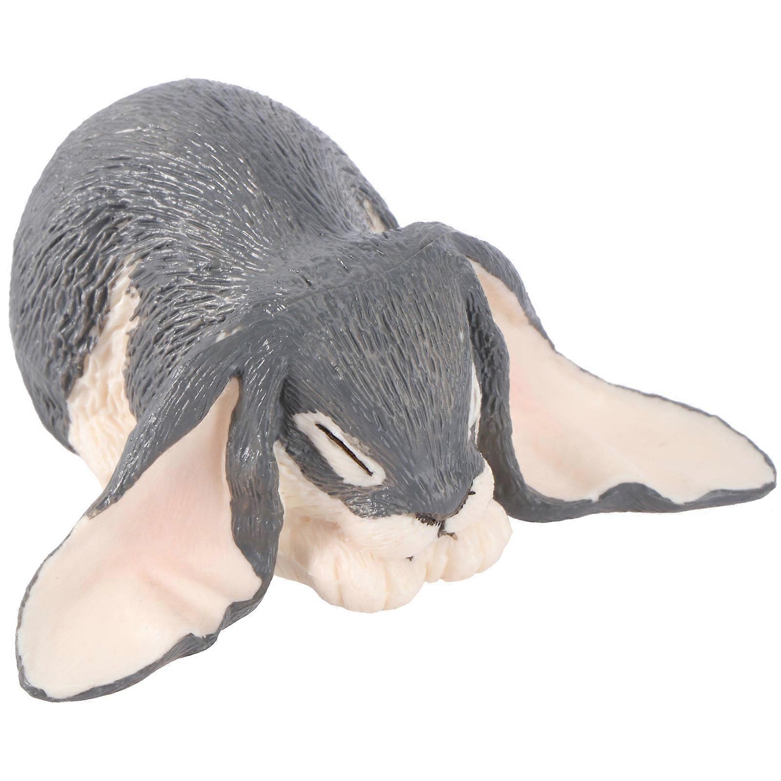 Long-Eared Rabbit Ornament Simulation Rabbit Model for Decor 2Pcs