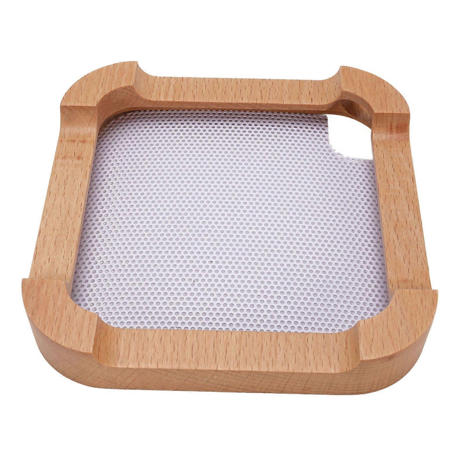 Desktop Stand Mount for M4 Wooden Desktop Computer Host Dock Stand Holder Dock Storage Rack with Dust Proof Net for Heat Dissipation Beech