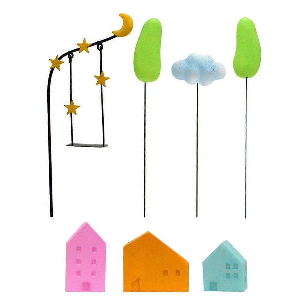 Decorative Garden Stake Assorted Decor Outdoor Courtyard 7Pcs