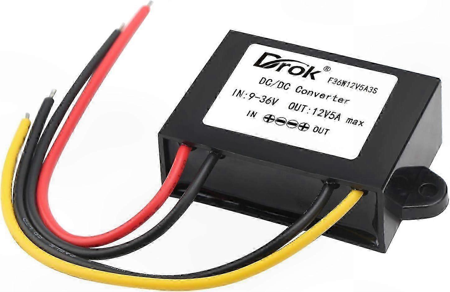 9V-36V to 12V DC-DC Converter 5A 60W Waterproof Boost Buck Stabilizer for Auto Step Up/Down