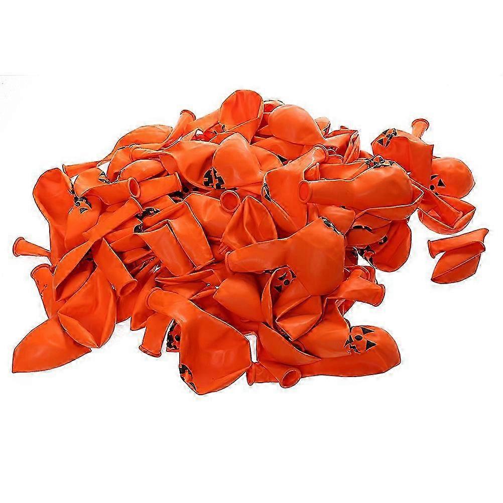 Halloween Balloons Orange Pumpkin Smiling Face for Party 200Pcs Latex Balloons