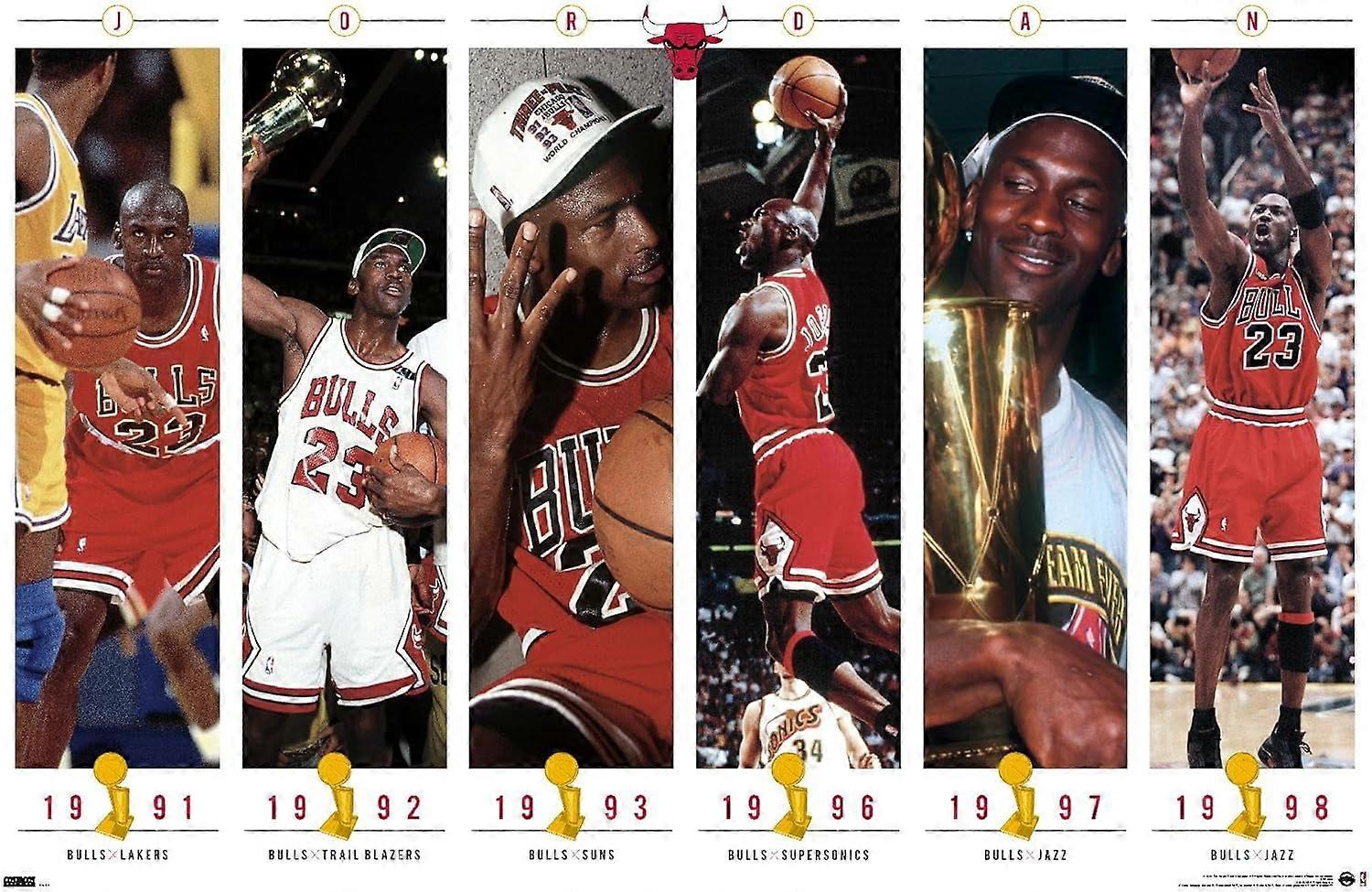 Michael Jordan - Championships Wall Poster