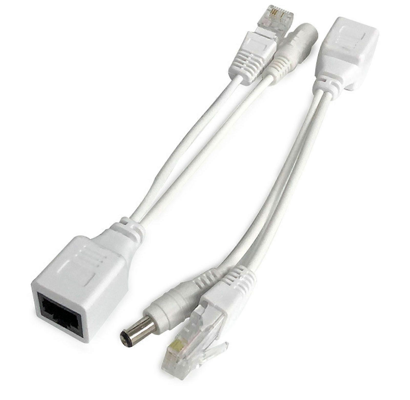 1Pair Passive PoE Injector and Splitter Kit 12V PoE Injector and Splitter for Wireless Network Device Accessory White