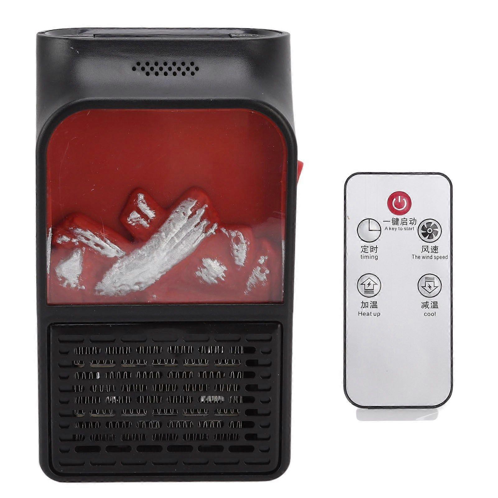 Flame Heater Mini 1000W PTC Ceramic Fast Heating Silent Portable Fireplace Heater with Fireproof Frosted Casing for Home EU Plug 220V