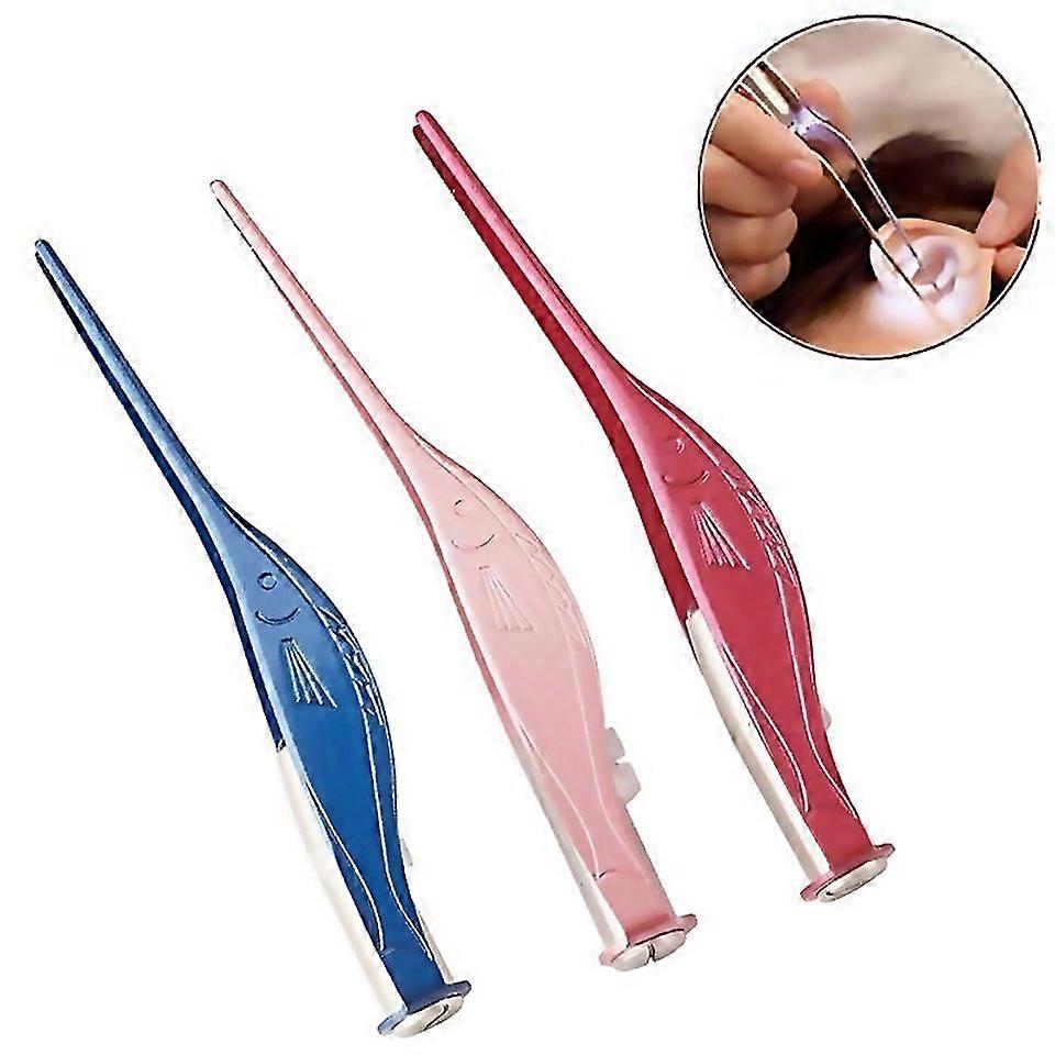 For 3 Pcs Visible Light Ear Spoon Tool Tweezers