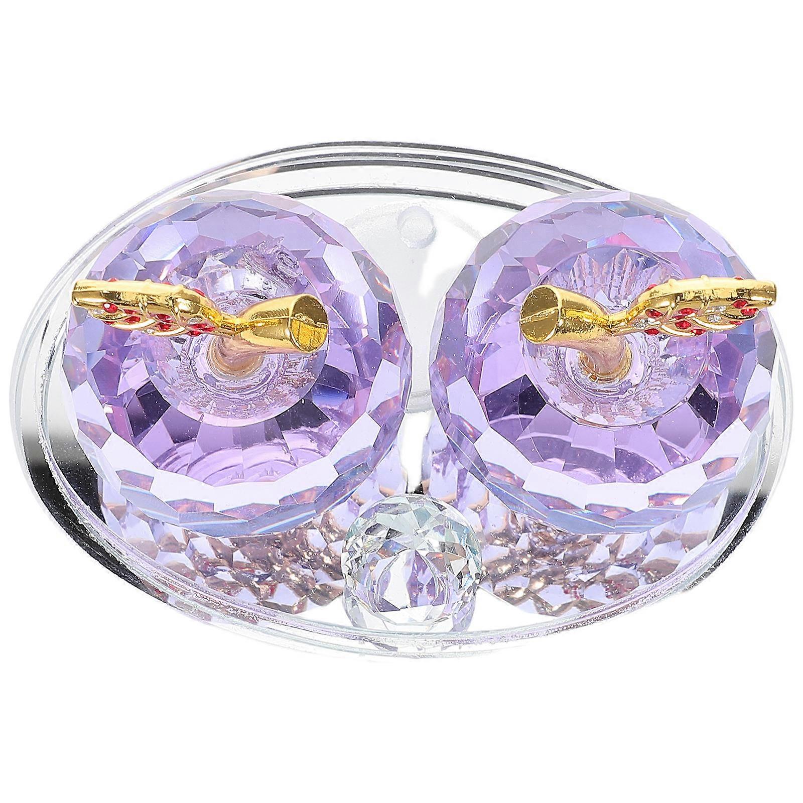 Glass Car Dashboard Ornament Apple Shape for Car Aromatherapy 2Pcs Set