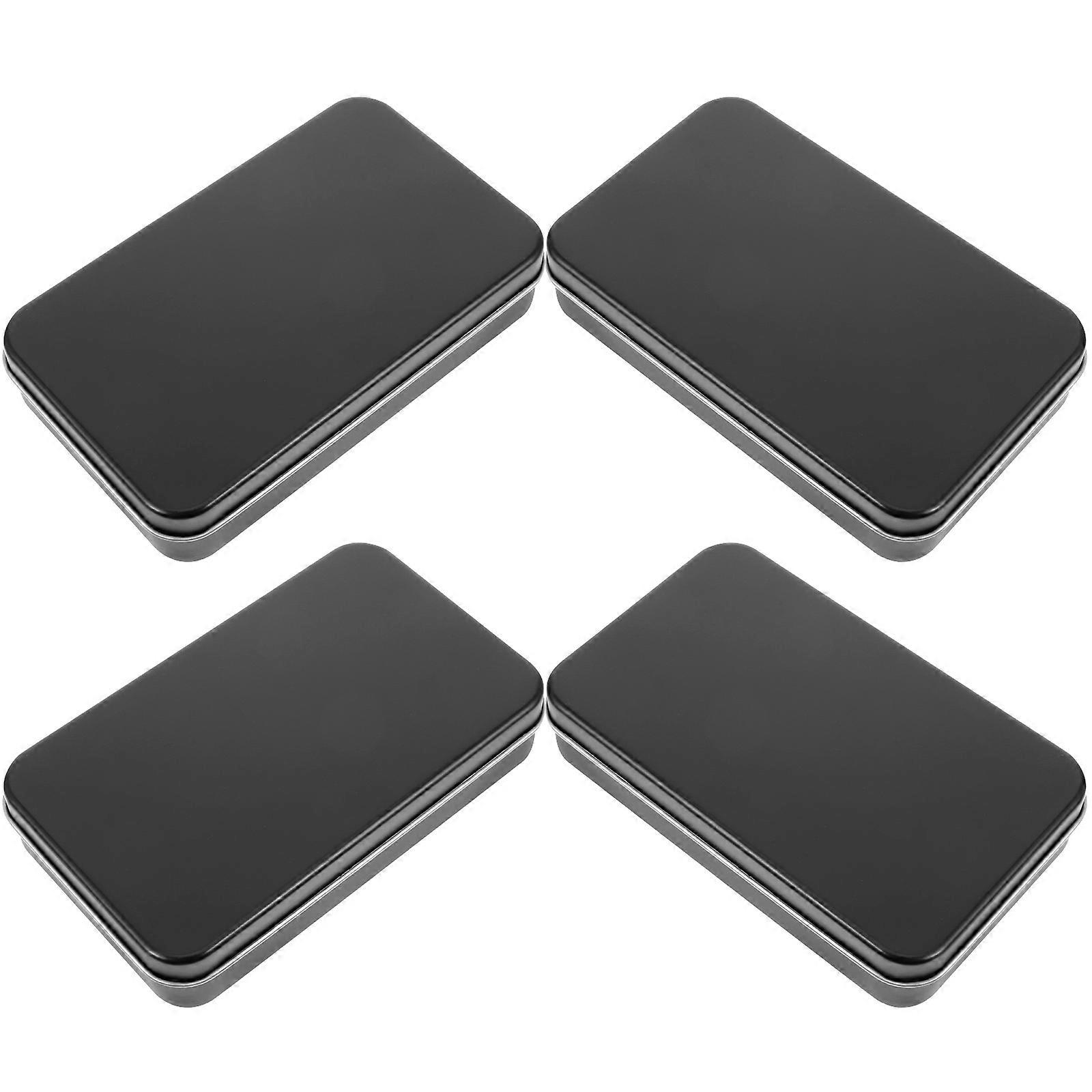 Playing Card Box Tinplate Storage Case for Game Cards 4Pcs Organizer