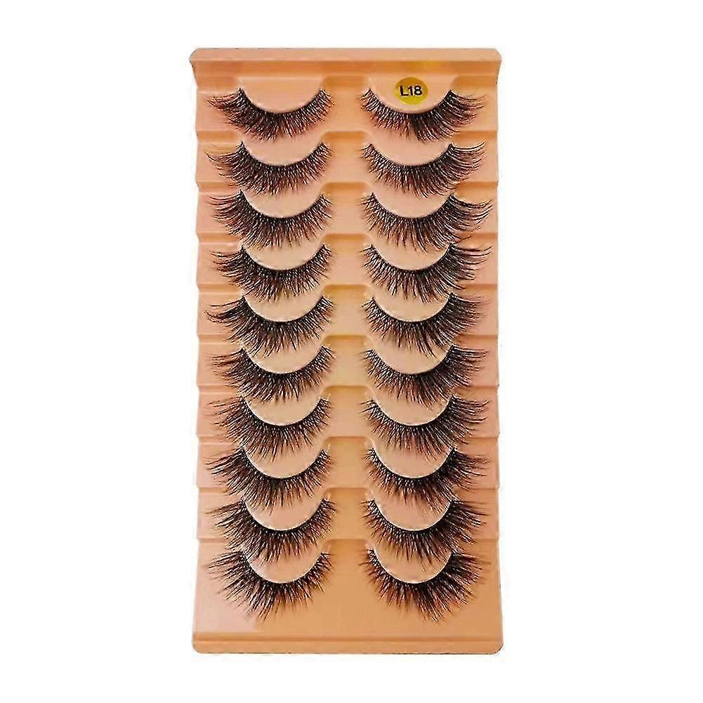 10Pairs Fluffy False Eyelashes Wispy Lashes 3D Volume Strip Lashes 25-26