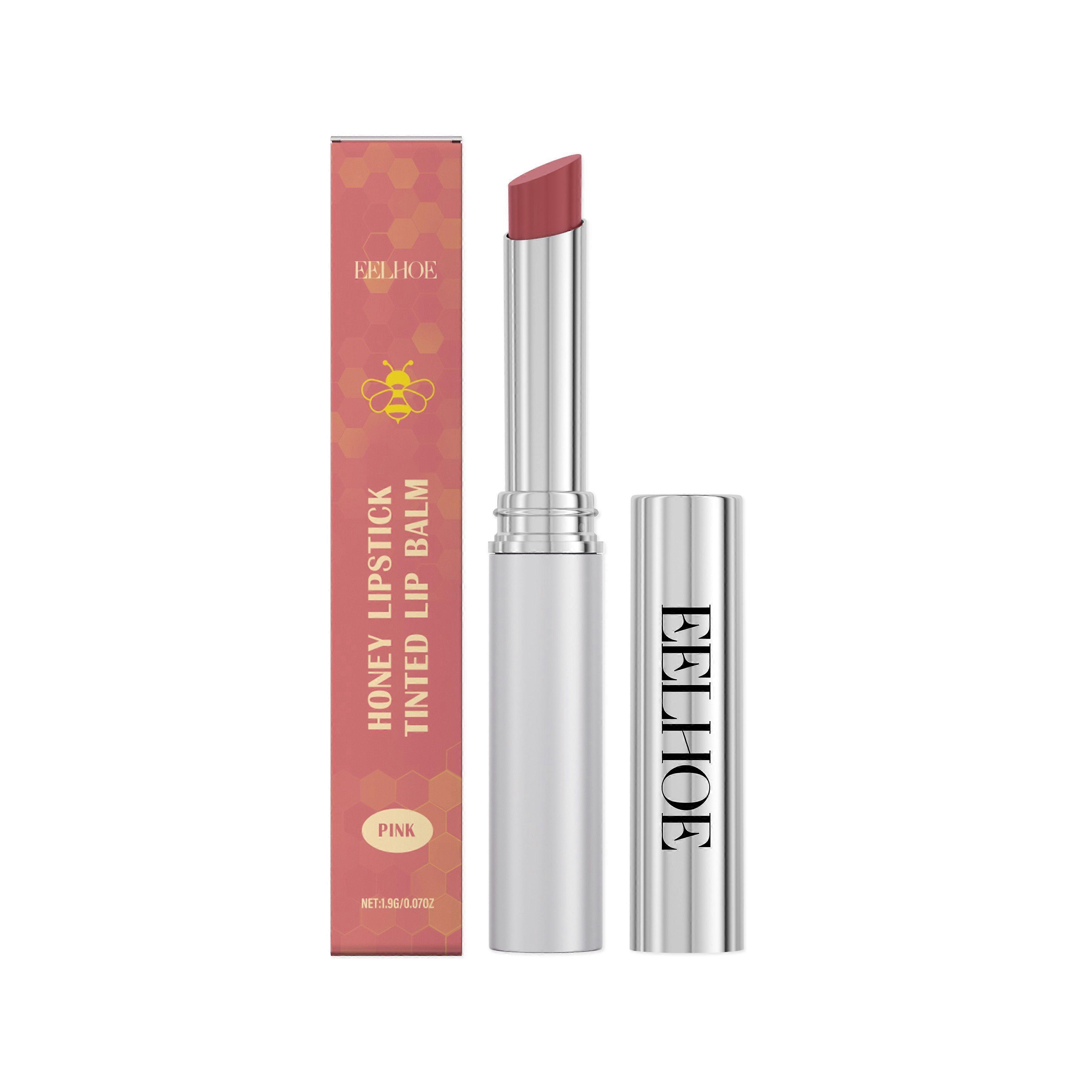 EELHOE Pink Moisturizing Honey Lip Balm, Moisturizing Soft Lips Color Development Hydrating Moisturizing Lip Gloss