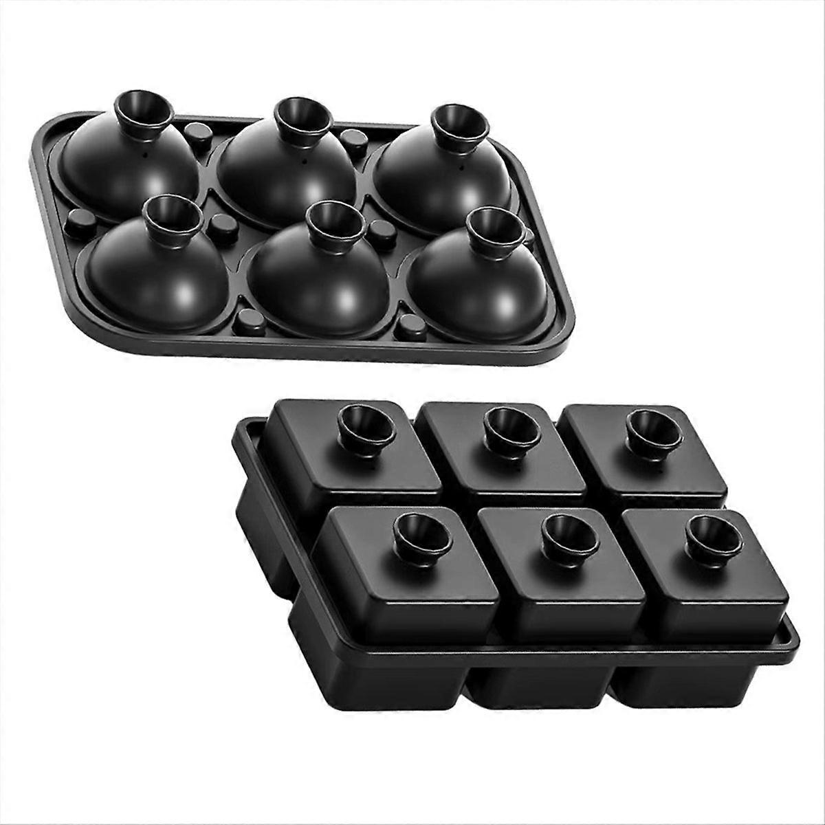 Trays Round Silicone Tray Reusable Ice Mold Easy Release Ice Ball Maker with Funnel Wine Tools for Whiskey & Ice Lattice