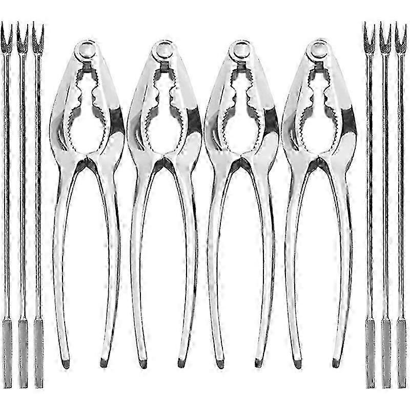 Seafood Tools Set Nut Crackers of 10 Pcs Seafood Opener Tool Set, 4 Pcs Crab Crackers and 6 Pcs Sea Hwy
