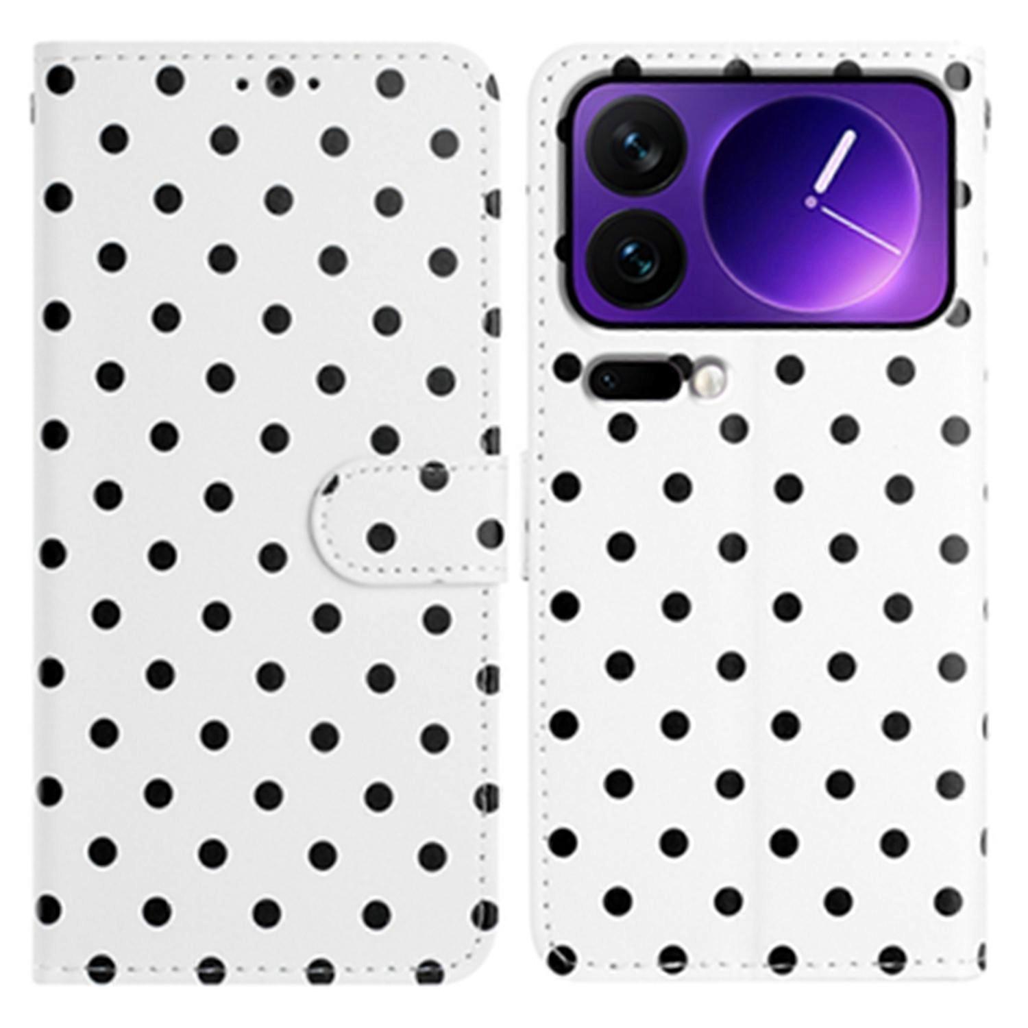 For Xiaomi 17 Pro Max Leather Case Polka Dot Pattern Wallet Stand Folio Phone Cover
