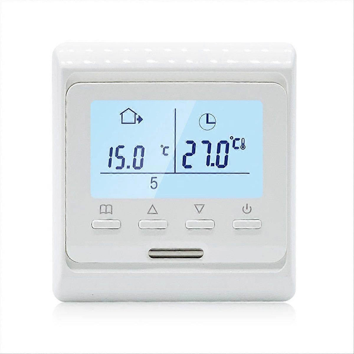 Underfloor Heating Thermostat with LCD Screen, Compatible with 220V Electric, Water, Efficient Temp