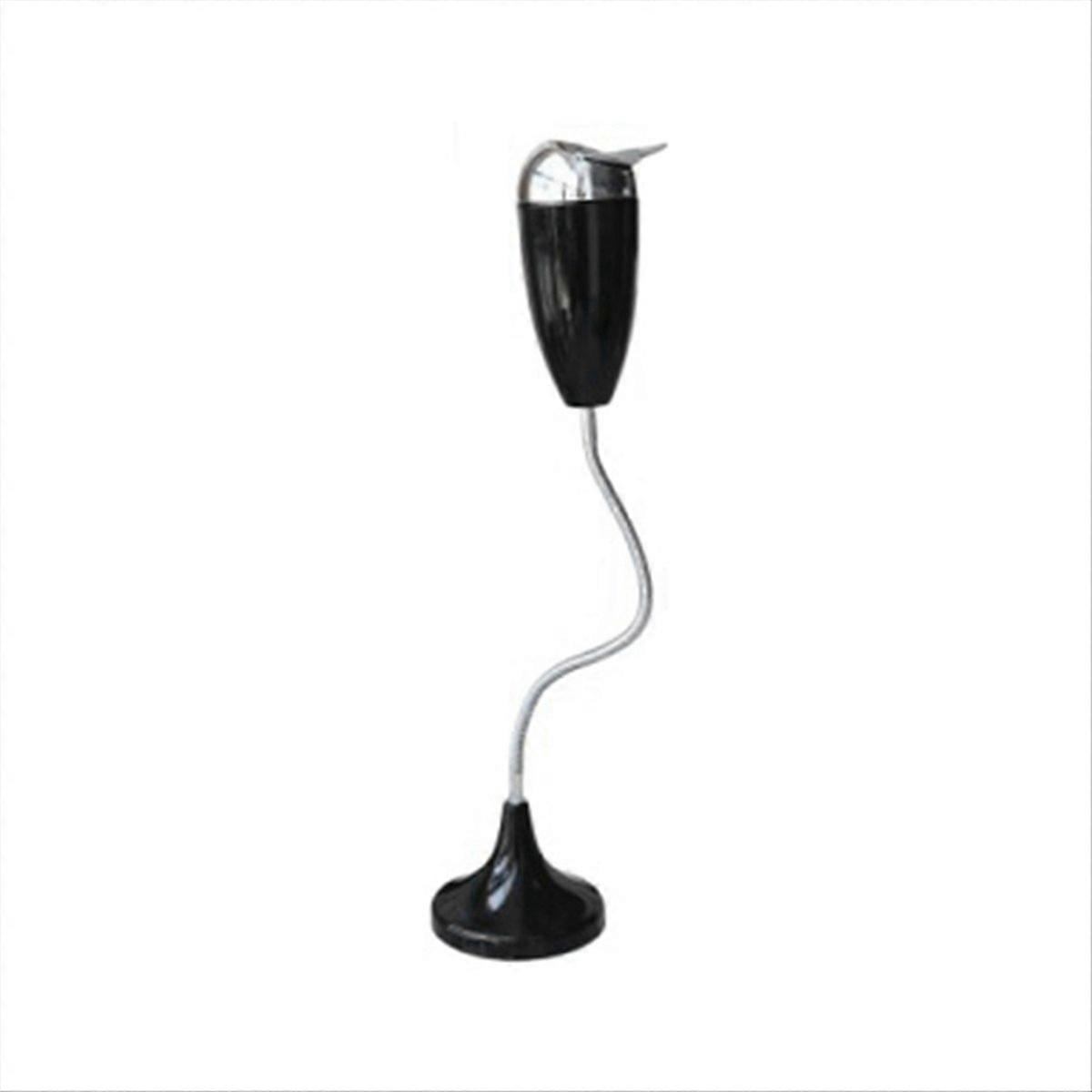 Floor Adjustable Vertical Ashtray with Lid Bendable Pipe Black
