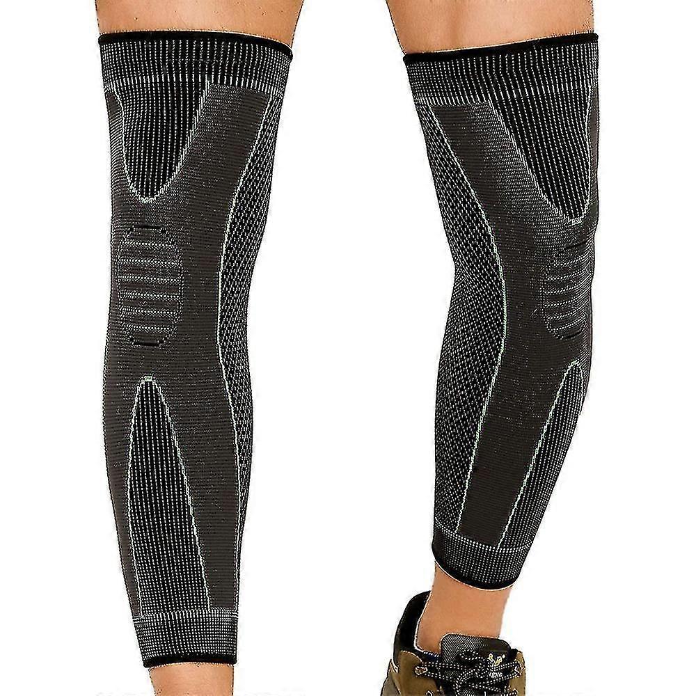 1pair Full Leg Compression Knee Sleeves per donne e uomini, gamba lunga