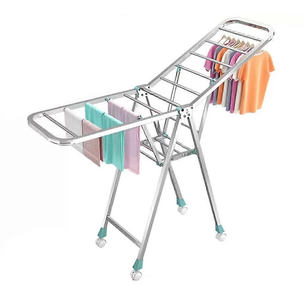 Clothes Drying Rack Folding 2Level Laundry Rack Stainless Steel Gullwing SpaceSaving Standing Large