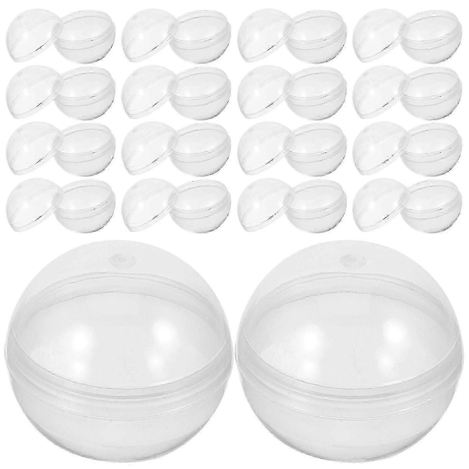 50pcs Plastic Transparent Balls Multi-purpose Twisted Round Balls Clear Fillable Grab Balls