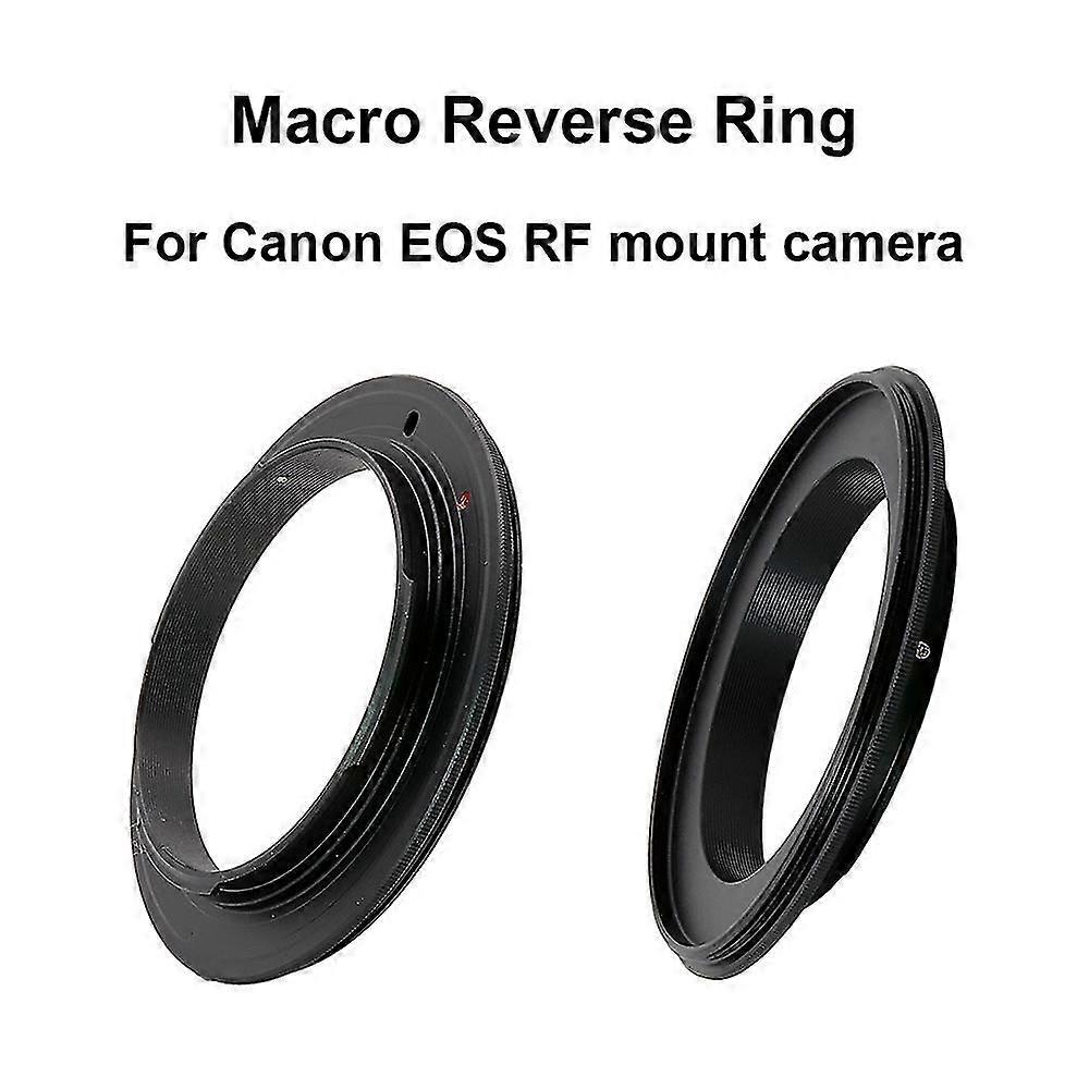 For Canon Eos Rf Mount Macro Reverse Adapter Ring 49/ 52/ 55/ 58/ 62/ 67/ 72/ 77mm For Canon Eos R Eos Rp Eos R5 Eos R6 Eos R7