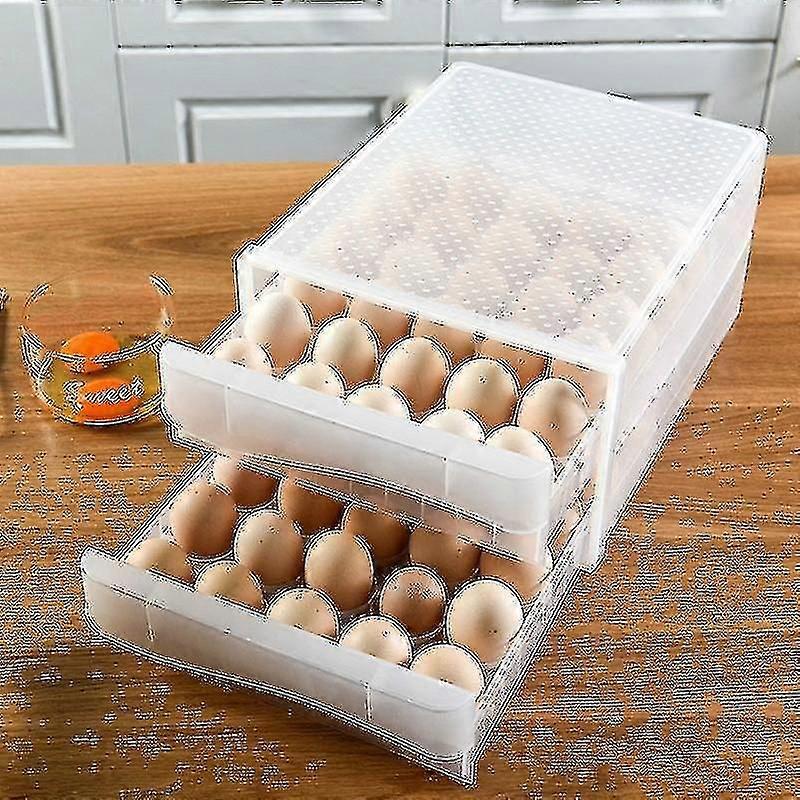Household Egg Storage Box Drawer-type Refrigerator Storage Box Plastic Transparent Dumpling Box Doub