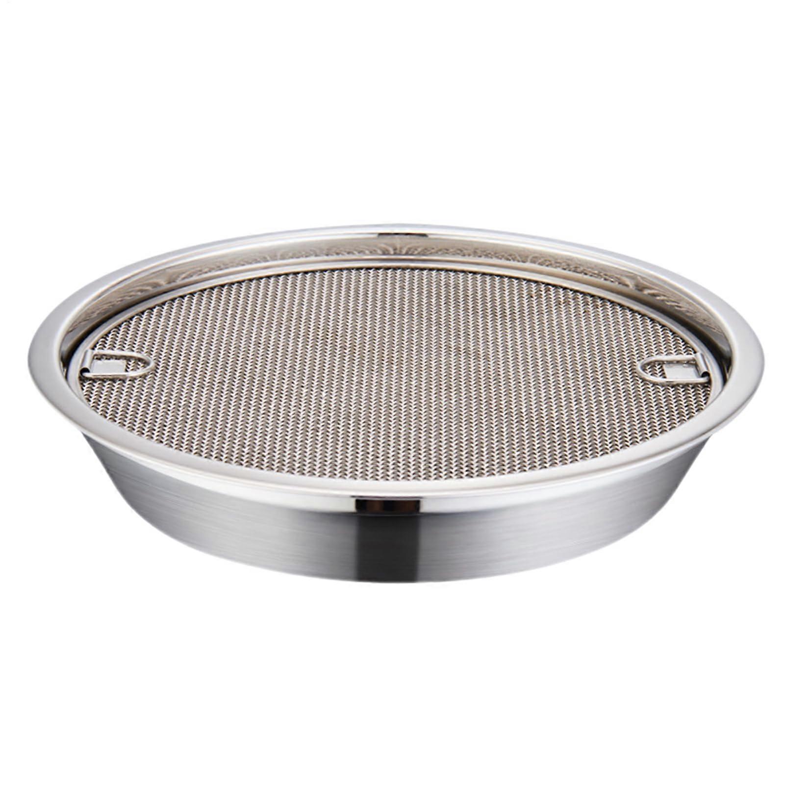 Frying Pan With Drip Rack Stainless Steel Silver MultiFunction Grill And Frying Tray