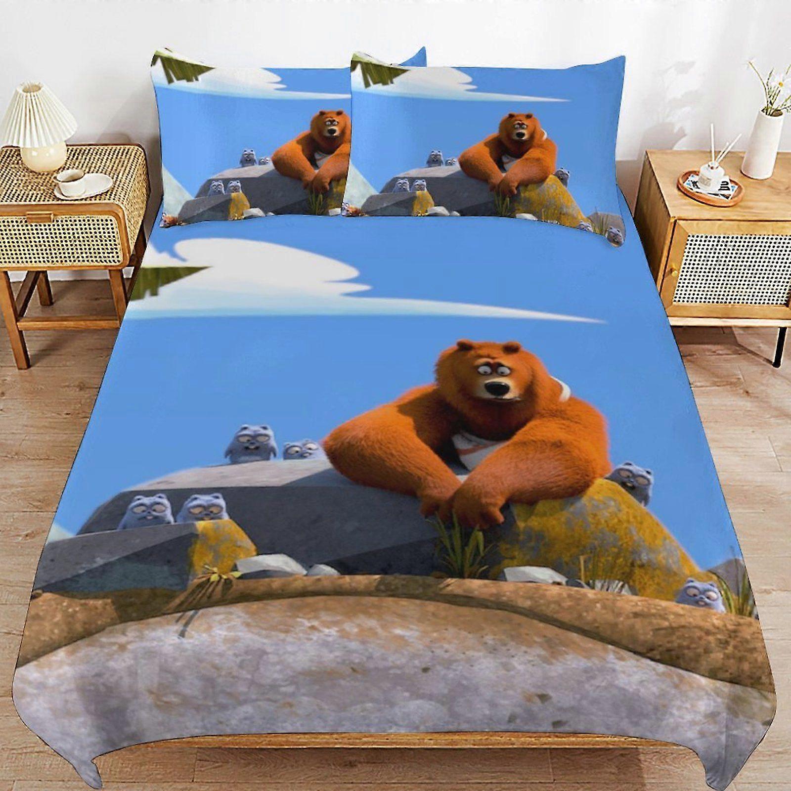 q217 Grizzly and the Lemmings Practical Fabric Sleep Ready Texture High Thread Composition Duvet Cover Sets Convenience d217