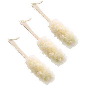 3 Pack Long D Dusj Body Brush Loofah Skin Svamp Rengjøring Tilbake Scrubber Exfoliating Luffa Bath Sponge For Body