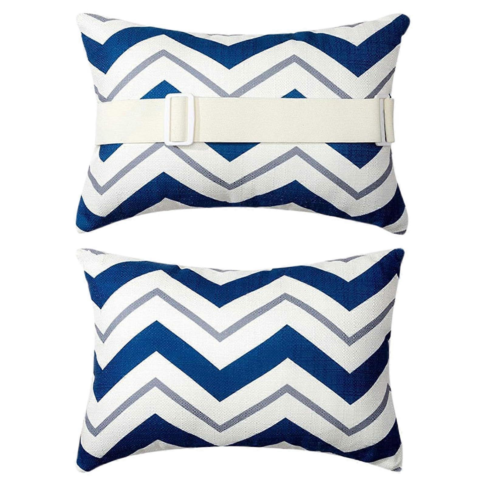 Pool Pillows for Lounge Chairs, Cotton Lumbar Attachment Pillow, Adjustable Elastic Stripe