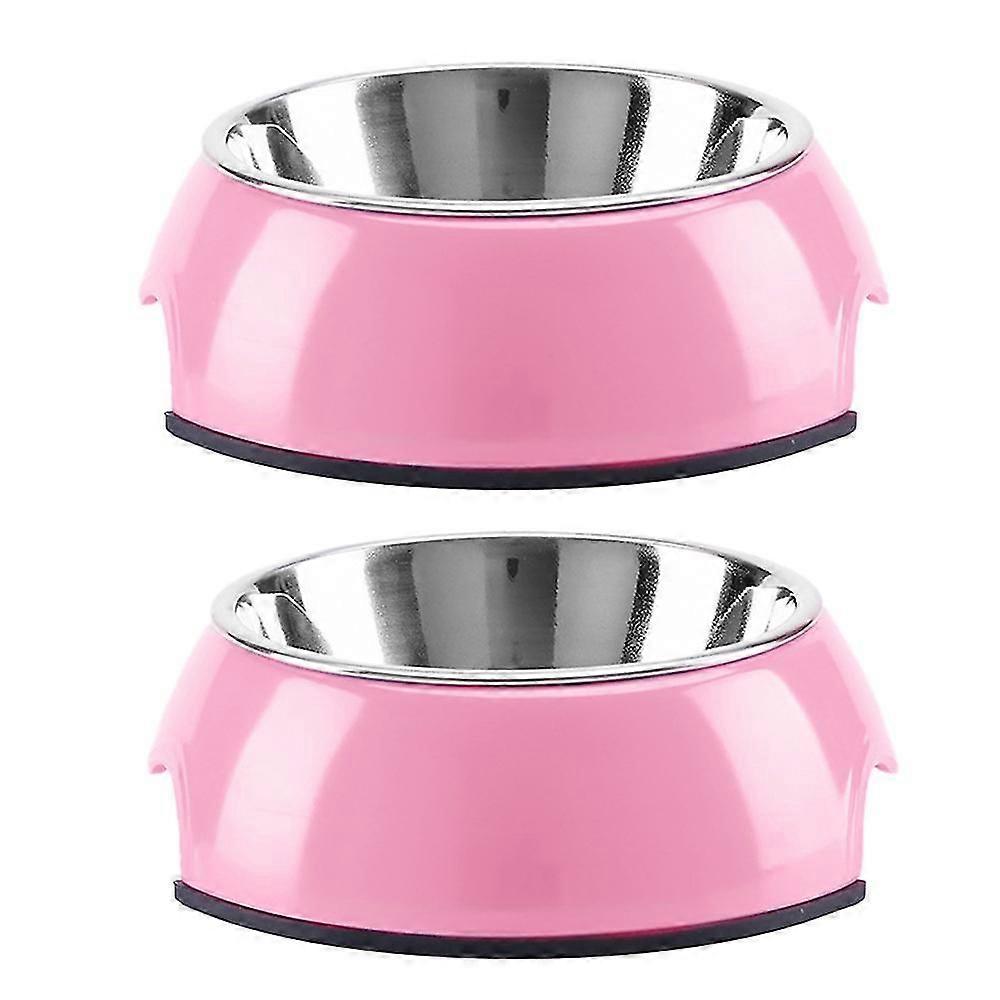 קערת כלבים מנירוסטה לחיות מחמד מלמין דו-שכבתי ל-15 חתולים