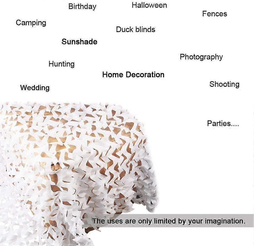 Camouflage Netting White Reinforced Military Pergola Shade Net Shade Net for Military Hunting Army Tents Garden Decoration Car Cover White 2m x 3m Sha