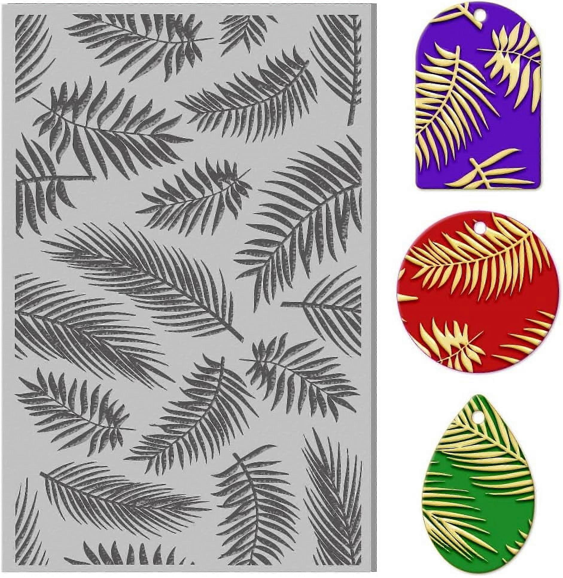 Palm Leaves Texture Sheets Compatible with Polymer Clay, Rubber Mat for Creating Patterns, Ideal for Crafts & DIY Designs