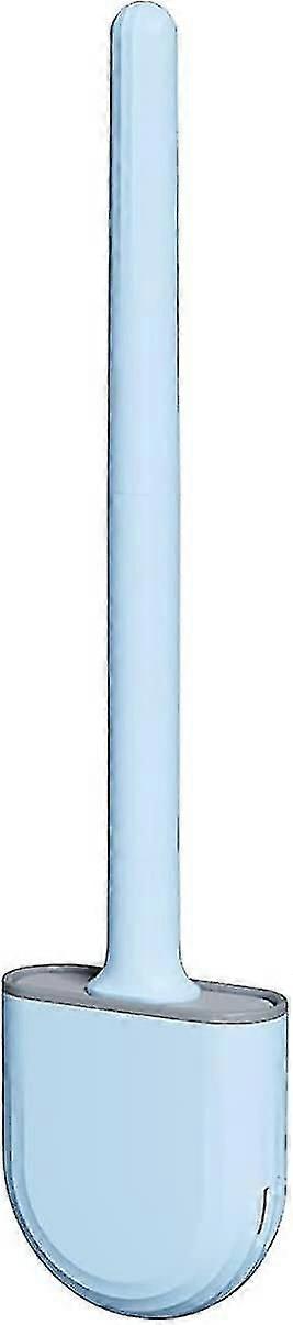 Silicone Toilet Brush And Holder Set, Toilet Brush Deep Cleaning With Non-slip Floor Stand With Long Handle And Wall Mounted No Drilling Fast Drying (