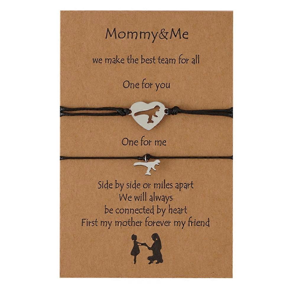 Eease 1 Set Mother Kids Bracelets Dinosaur Matching Bracelets Set Matching Bracelets