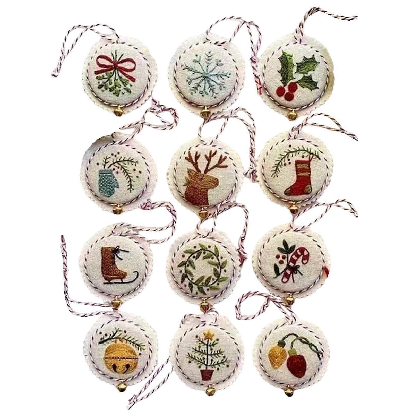 Handmade Embroidery Craft Set Includes Instruction Needle Thread For Beginner Adult Making Christmas Tree Decoration Multicolor