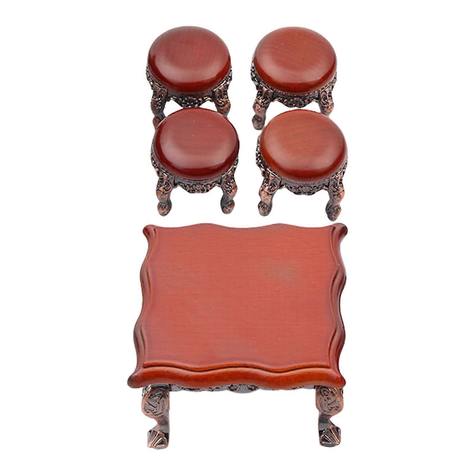 Set of 5 Miniature Dollhouses Furniture Set Realistic Table And Chair Set For Creative Crafting And Model Display Multicolor