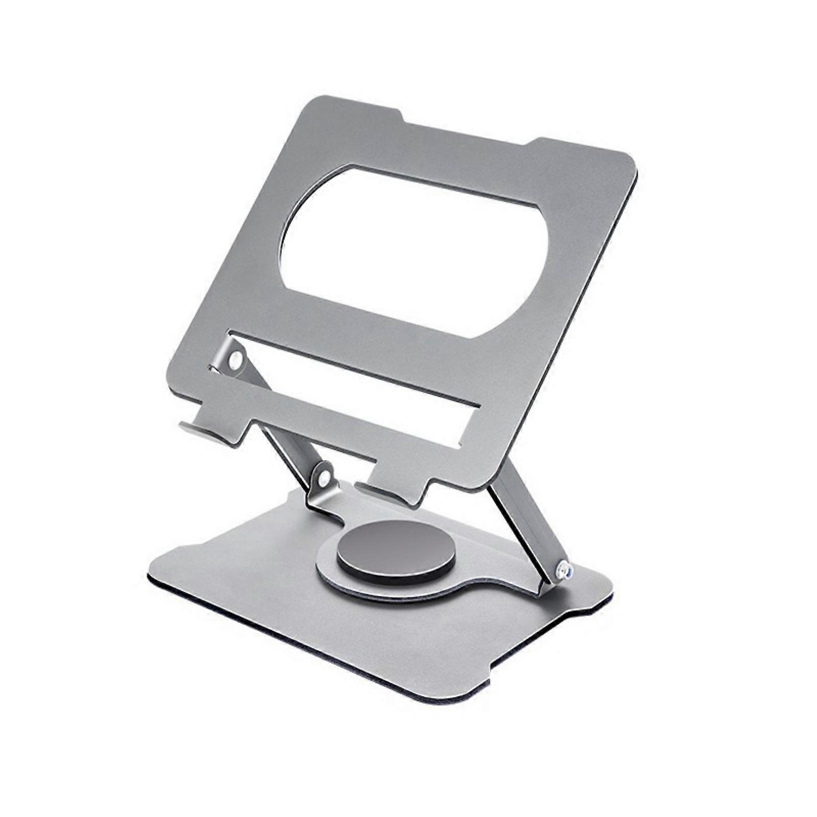 Carbon Steel Laptop Stand Foldable Height Adjustment Cooling Risers NonSlip Pad And Space Saving Foldable Design  grey